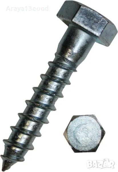 Шестоъгълни винтове за дърво на Dresselhaus, поцинковани 6 x 120 mm Опаковка от 100, снимка 1