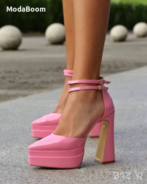 Сандали на ток - Лак, снимка 1