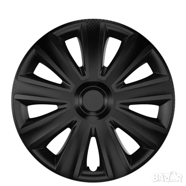 Тасове за автомобил 13" 14" 15" 16" Carbon Aviator черни комплект, снимка 1