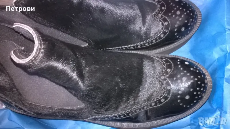 Боти на платформа с косъм, снимка 1