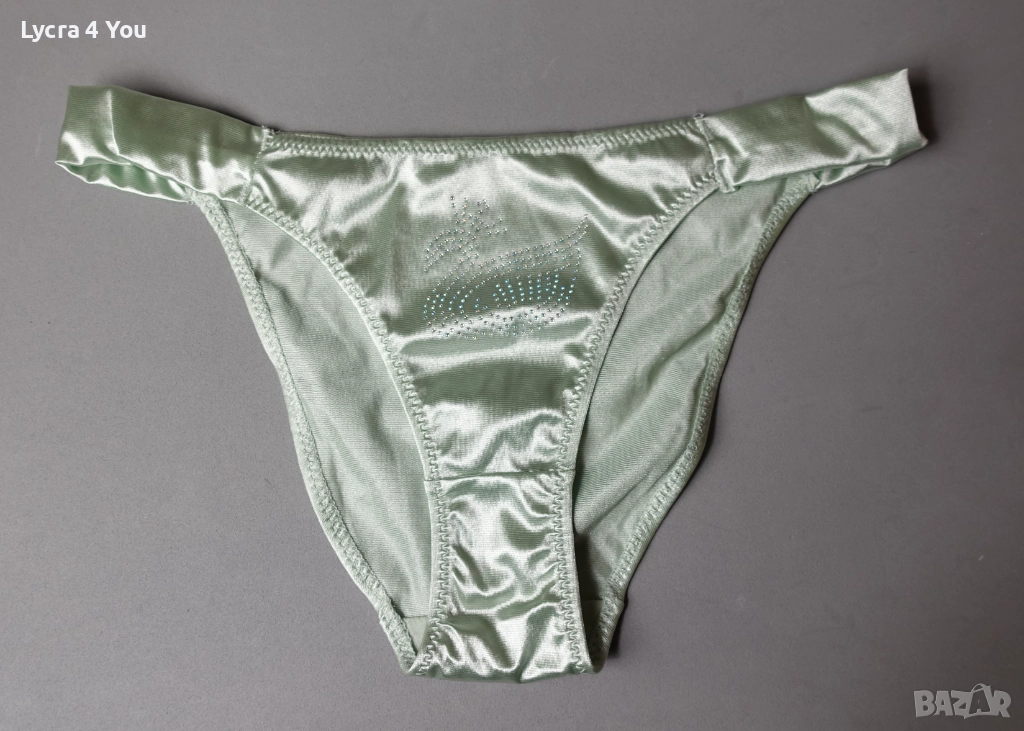 M/L сатенена бикина с ниска талия в цвят мента, снимка 1