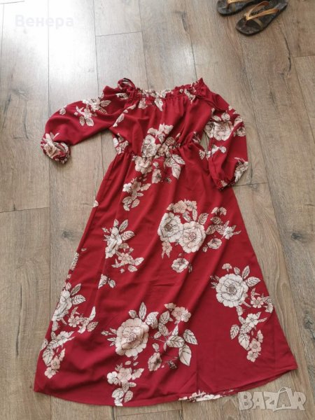 Ефектна червена рокля, снимка 1