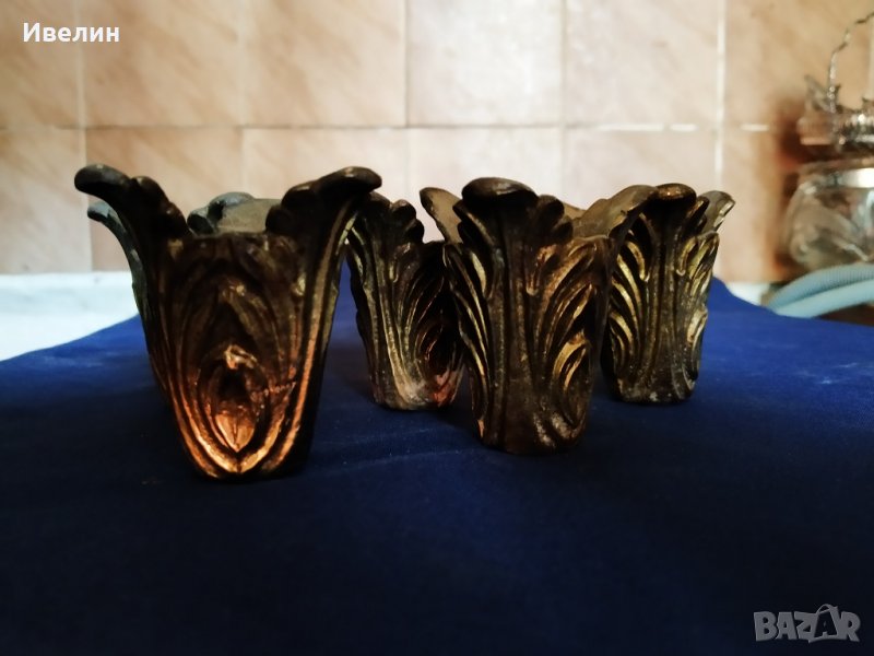 четири бронзови елемента,обкови , снимка 1