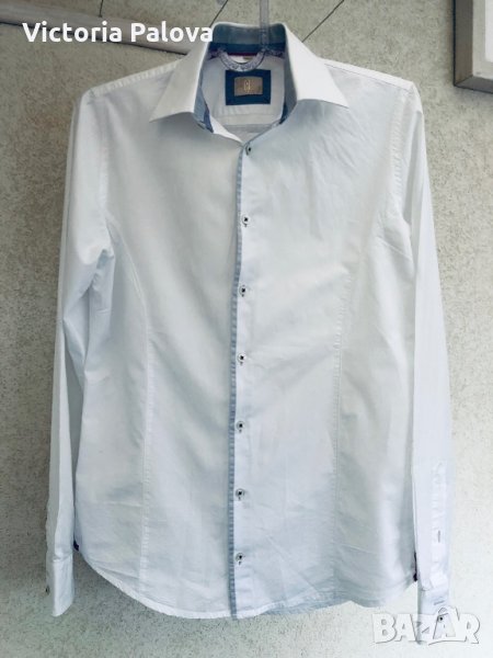 Класическа бяла риза Q1,гладък памук, снимка 1