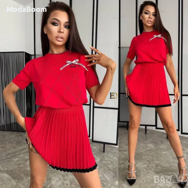 Miu Miu червен дамски комплект, снимка 1