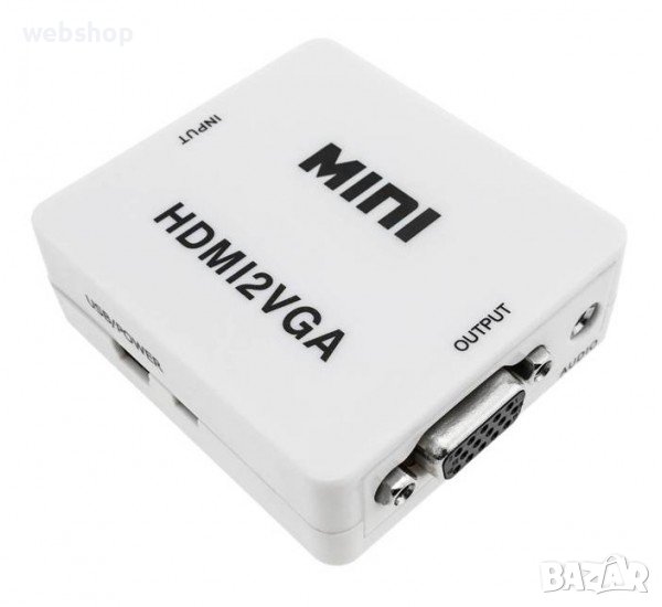 Конвертор, преобразувател вход HDMI(ж) изход VGA(ж)+3,5mm JACK(ж), снимка 1