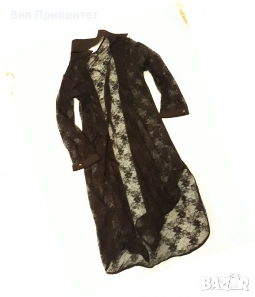 Много луксозна копринена горница в черно, марка KIKI RIKI  с конусовидни ефектни копчета, снимка 1