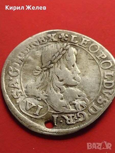 Сребърна монета 6 кройцера Леополд първи Грац Херцогство Щирия 13740, снимка 1