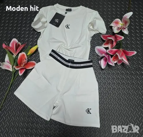 Намален! Calvin Klein дамски летен комплект - тениска и паталонки висок клас реплика, снимка 1