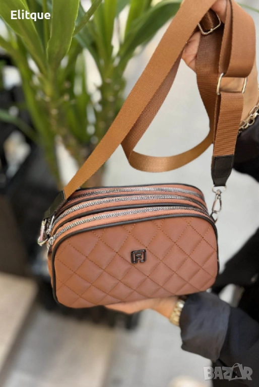 Капитонирана чанта с три отделения, снимка 1