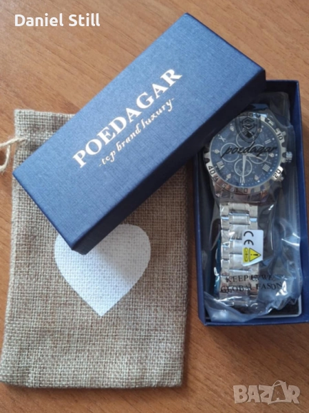НОВ Модел Poedagar Луксозен кварцов мъжки часовник с хронограф, снимка 1