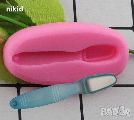 Малка четка за зъби силиконов молд форма за декорация торта фондан шоколад, снимка 1