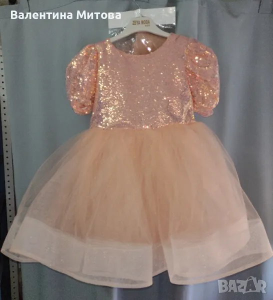 Детска рокля с панделка за коса, снимка 1