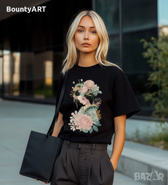 Дамска дизайнерска тениска Японка, снимка 1