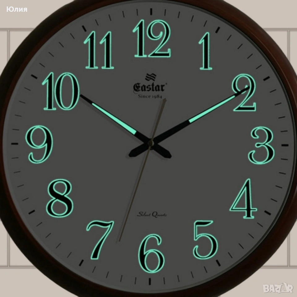 Стенен светещ часовник в тъмното, снимка 1