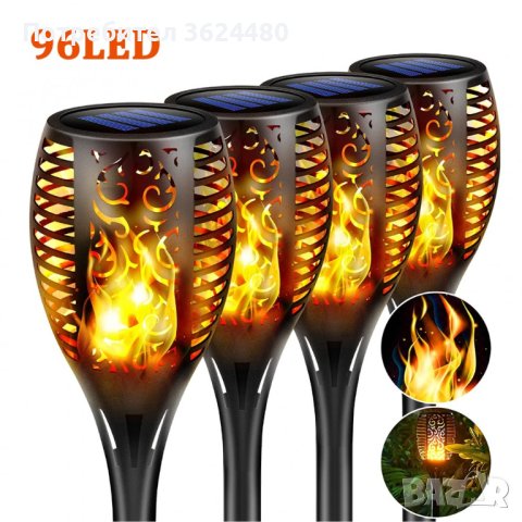 Соларна градинска лампа с пламък, снимка 14 - Други стоки за дома - 40795719
