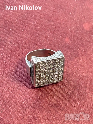 Дамски сребърен пръстен с цирконии, снимка 3 - Пръстени - 52902989