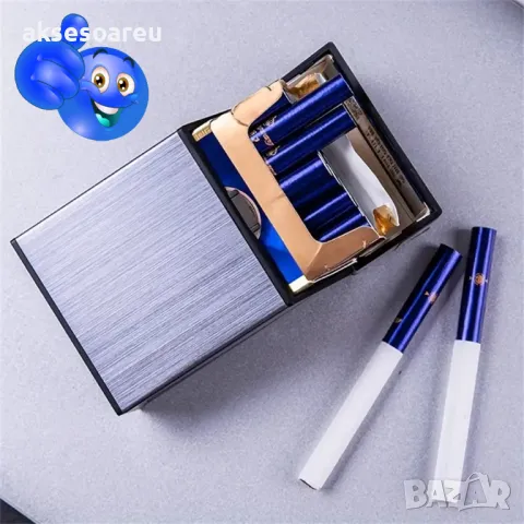 Качествена джобна кутия за стандартни цигари 80 мм. калъф от алуминиева сплав за пушачи за Подарък, снимка 3 - Табакери - 50227585