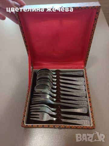 Български десертни прибори , снимка 3 - Прибори за хранене, готвене и сервиране - 52453375