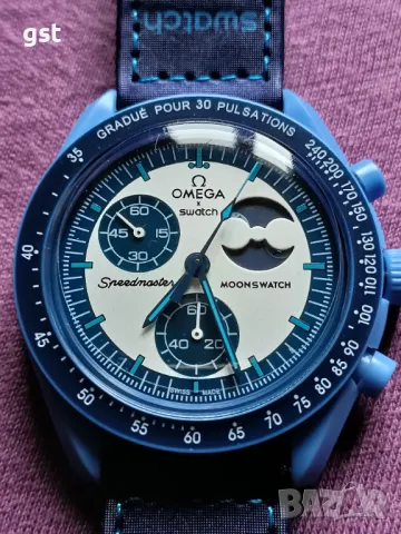 Omega Swatch Moons Speedmaster часовник Хронограф Копие, снимка 9 - Мъжки - 49476854