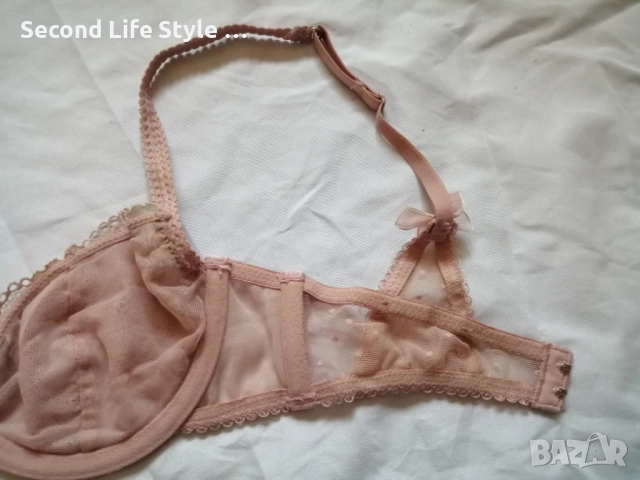 70А кокетен прозрачен дантелен сутиен в розов цвят, снимка 12 - Бельо - 52922265