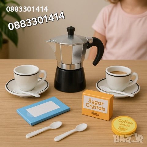 Детски сервиз за кафе + Кафеварка , снимка 2 - Други - 52496846