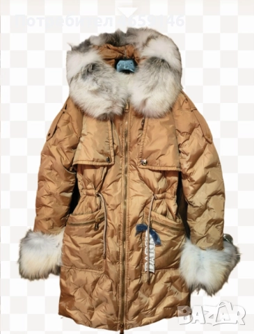 Страхотна зимна парка, естествена кожа, с етикет, размер s, на Daris