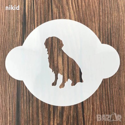 12 бр Куче Кучета Кръгли стенсил шаблон спрей за бисквитки чаша украса Scrapbooking, снимка 4 - Други - 31628689