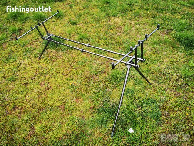  Масивна шаранджийска стойка за 5 въдици с три комплекта крака, снимка 3 - Такъми - 30895634