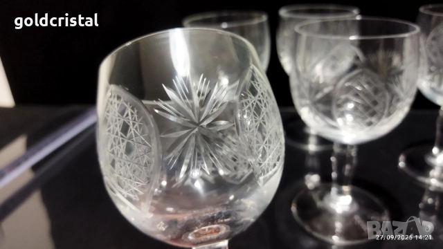 стари стъклени чаши гравирани , снимка 4 - Антикварни и старинни предмети - 51887732