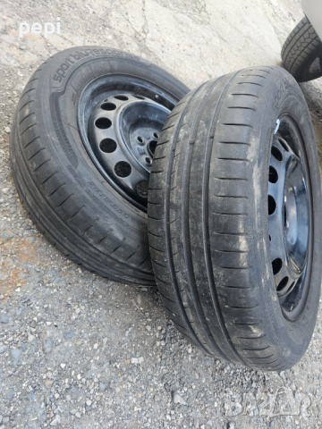 Железни джанти със гуми5/100, снимка 2 - Гуми и джанти - 44858817