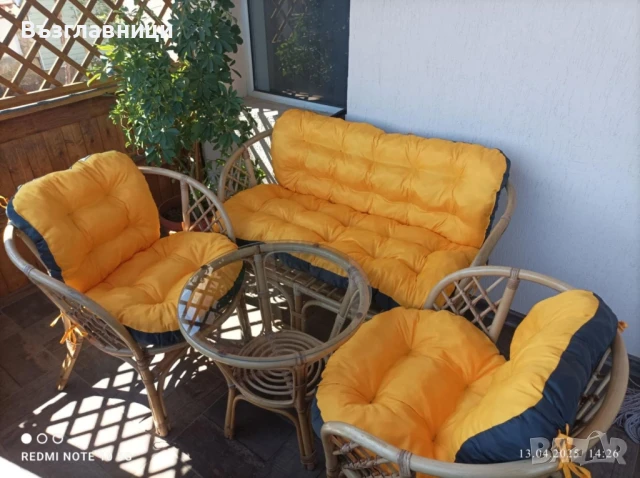 Комплект възглавници за ратанов комплект, снимка 15 - Градински мебели, декорация  - 50837123