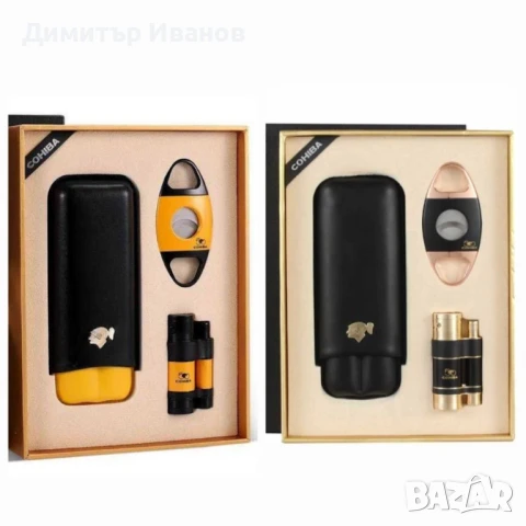 Cohiba подаръчен комплект от запалка, ножица и калъф за 2 пури, снимка 1