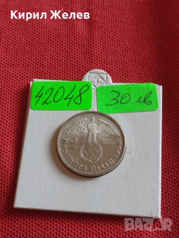 Сребърна монета 2 райхсмарки 1939г. Нацистка Германия Трети Райх с СХВАСТИКА за КОЛЕКЦИЯ 42048