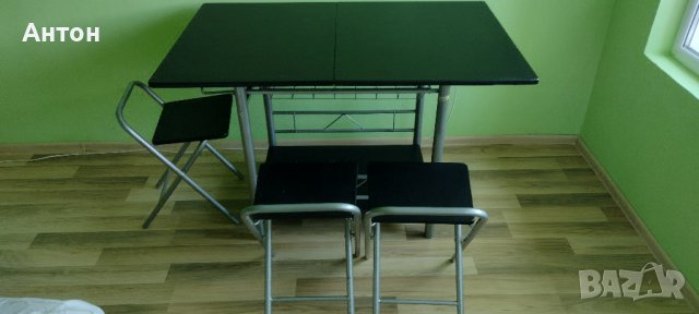 Комплект маса с 4 стола, снимка 1 - Маси - 36987548
