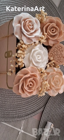 Нежна аранжировка(сапунени цветя), снимка 3 - Декорация - 53457918