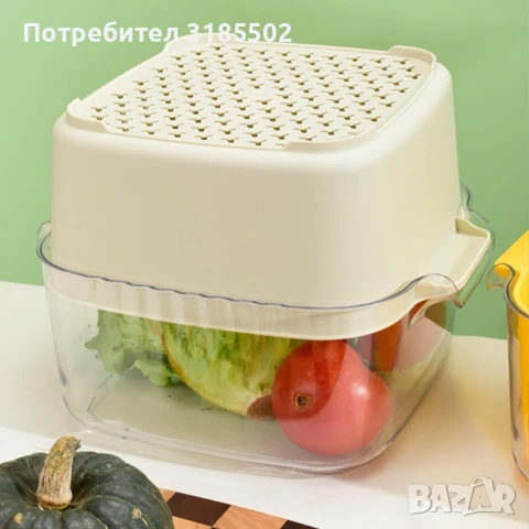 Многофункционална купа с гевгир 4 в 1 – за измиване, отцеждане и съхранение, снимка 5 - Прибори за хранене, готвене и сервиране - 51421462