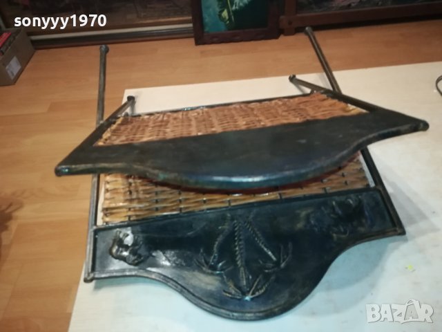 ПОСТАВКА ЗА ВЕСТНИЦИ СПИСАНИЯ-МЕТАЛ РАТАН 1501241715, снимка 11 - Антикварни и старинни предмети - 43820206