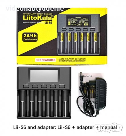 LiitoKala Engineer Lii-S6 Професионално Смарт Универсално Зарядно за Акумулаторни Батерии за 6 Броя, снимка 10 - Аксесоари за електронни цигари - 27208691