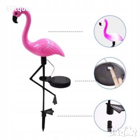 Декоративна соларна лампа във формата на фламинго - 3бр в комплект, снимка 12 - Други - 52855141