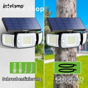 Соларна LED лампа Intelamp с 2 сензора, 1200lm, 6000mAh LiFePO4 батерия , снимка 11 - Соларни лампи - 53505154