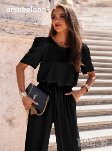 Дамски комплект от блуза и широки панталони от Mascia, 6цвята , снимка 9 - Комплекти - 51369496