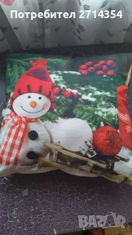 Коледна възглавница , снимка 3 - Възглавници - 48223006