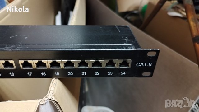 Пач панел cat.6 - 24 порта за рак - сърварен шкаф  1U черен , снимка 3 - Мрежови адаптери - 42959945