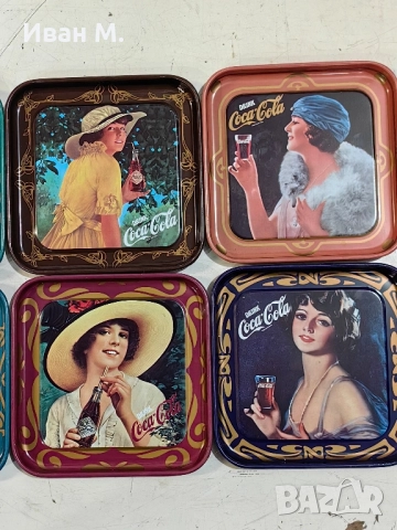 лот от 6 броя метални подложки за чашки на Coca-Cola , снимка 3 - Колекции - 52233068