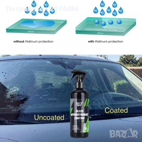 3841 Репелент против дъжд за отблъскване на водата от стъклата, снимка 6 - Аксесоари и консумативи - 39890510