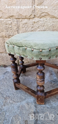 Винтидж дървена табуретка , снимка 14 - Дивани и мека мебел - 52553980
