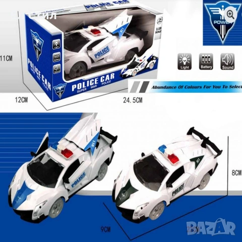 Полицейска кола със светлини и звук POLICE CAR, снимка 4 - Коли, камиони, мотори, писти - 53586528