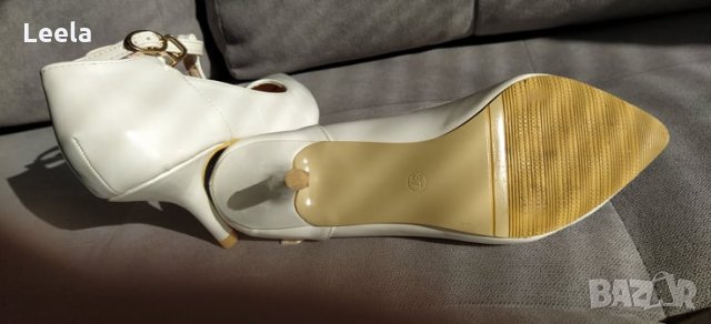 Бели лачени обувки, снимка 8 - Дамски обувки на ток - 28885600