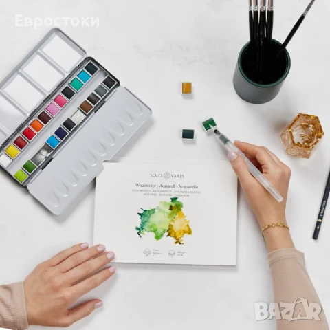 Акварелна хартия за рисуване Solo Varia® A3, изработена от 100% памук, 20 листа, 300 г/м², снимка 4 - Ученически пособия, канцеларски материали - 50586878